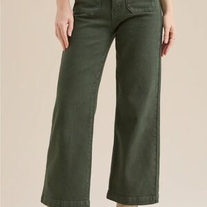Altar'd State Green Flare Wide Leg Jeans